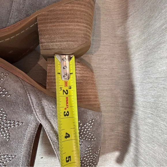 JEFFREY CAMPBELL Sz 8 Asterial Star Pull On Stacked Heel Stars Studded Booties - Picture 10 of 14